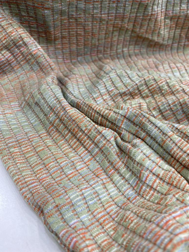 Etnik Kırçıllı Desen Fitilli Örme Triko Kumaş