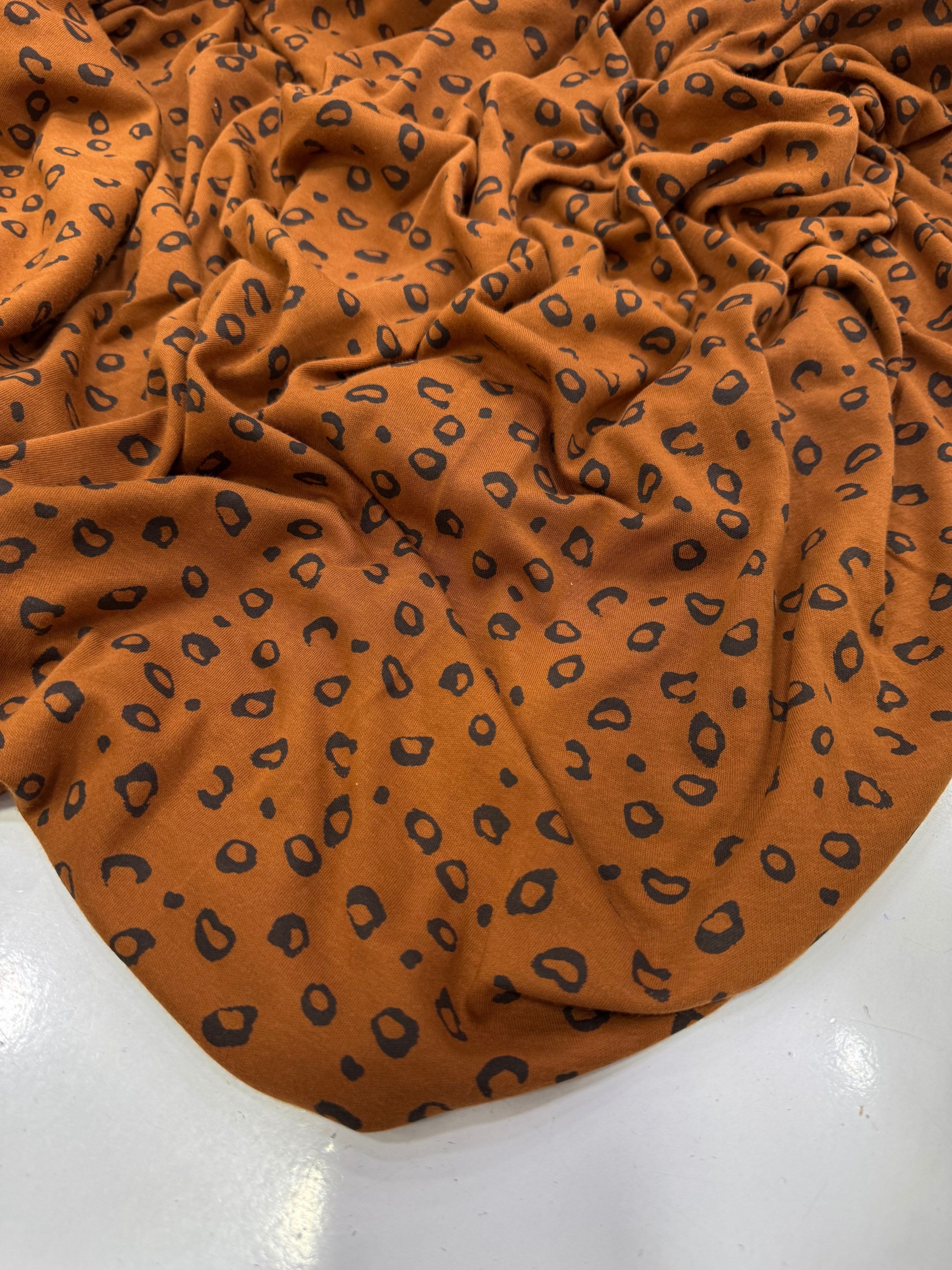 Leopar Desenli İnterlok Penye Kumaş