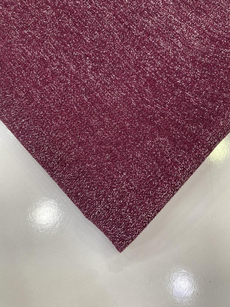 Mürdüm Renk Simli Likralı Örme Kumaş