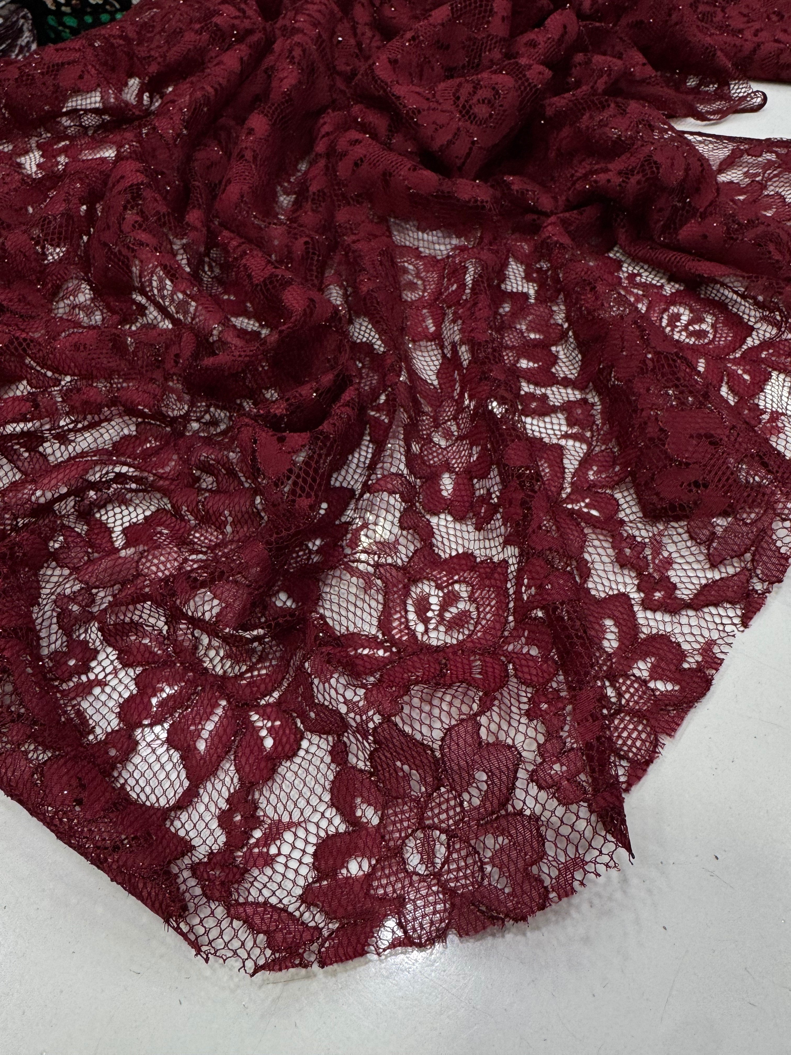 Simli Dantel Kumaş