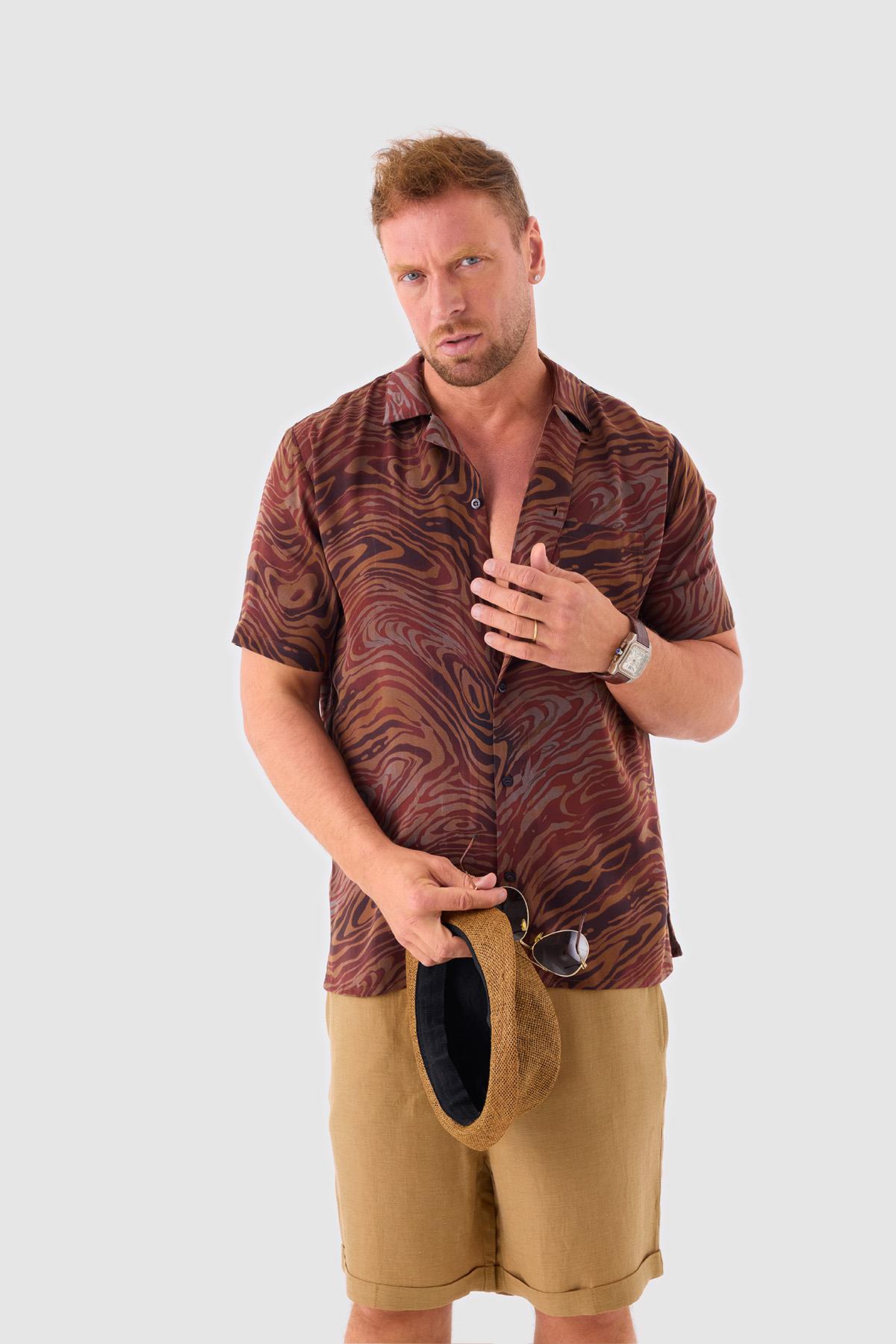 Brown Short-Sleeved Shirt