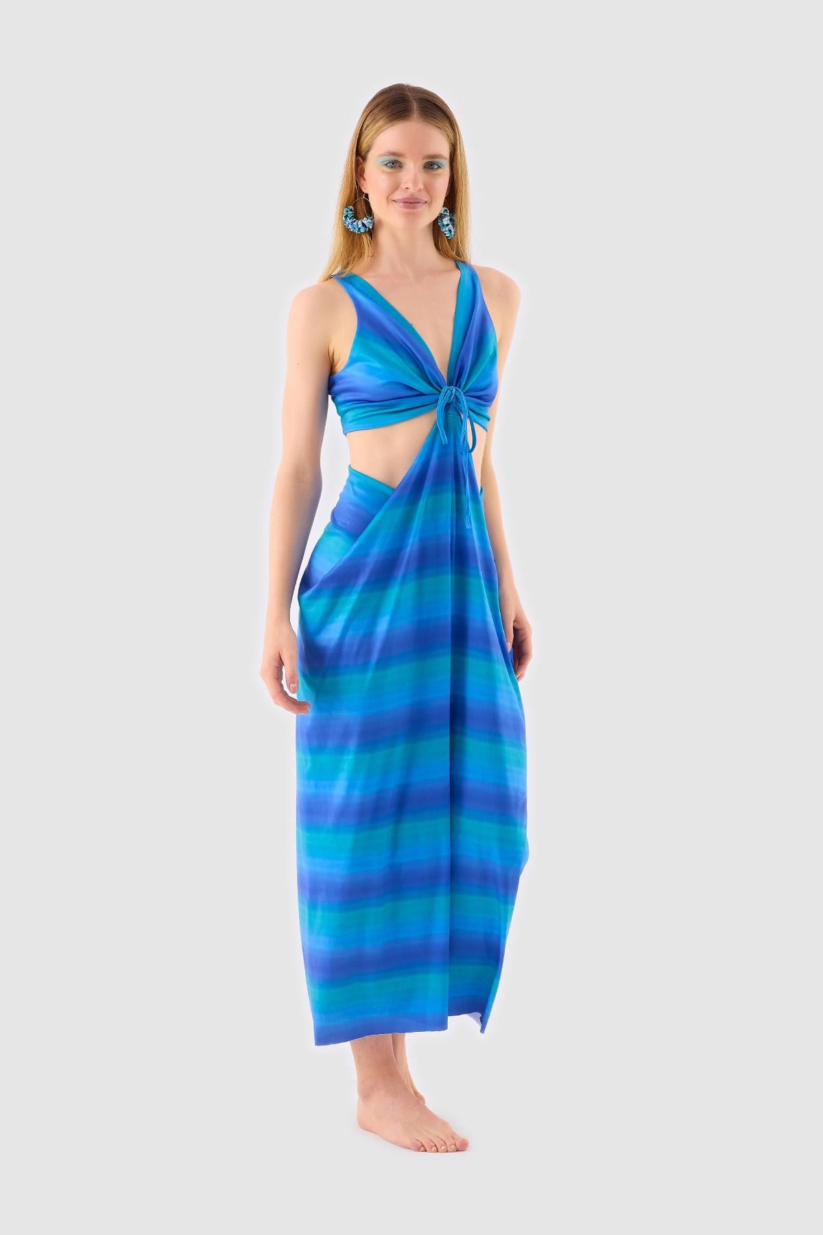 Deep Blue Fashion Capsule Ruched Front Dress