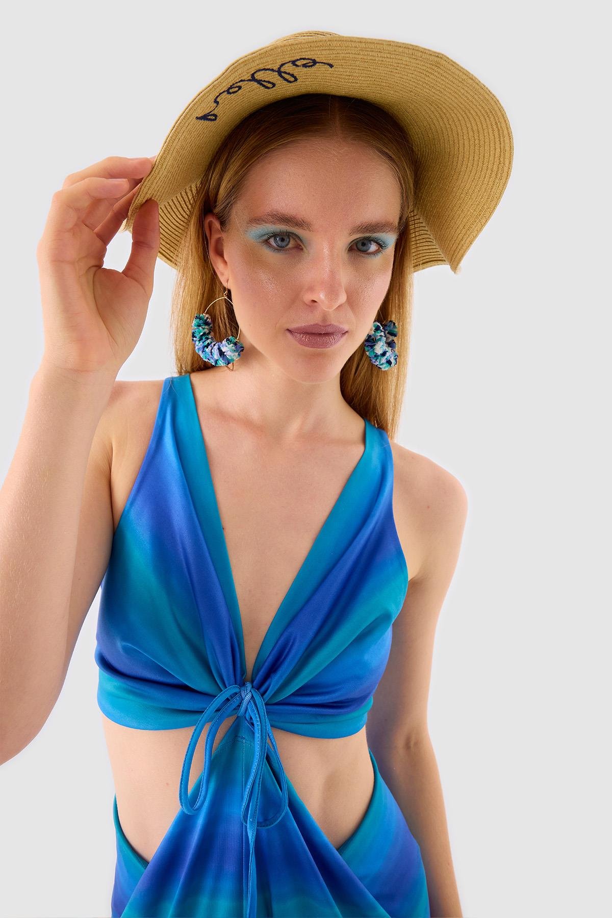 Deep Blue Fashion Capsule Ruched Front Dress