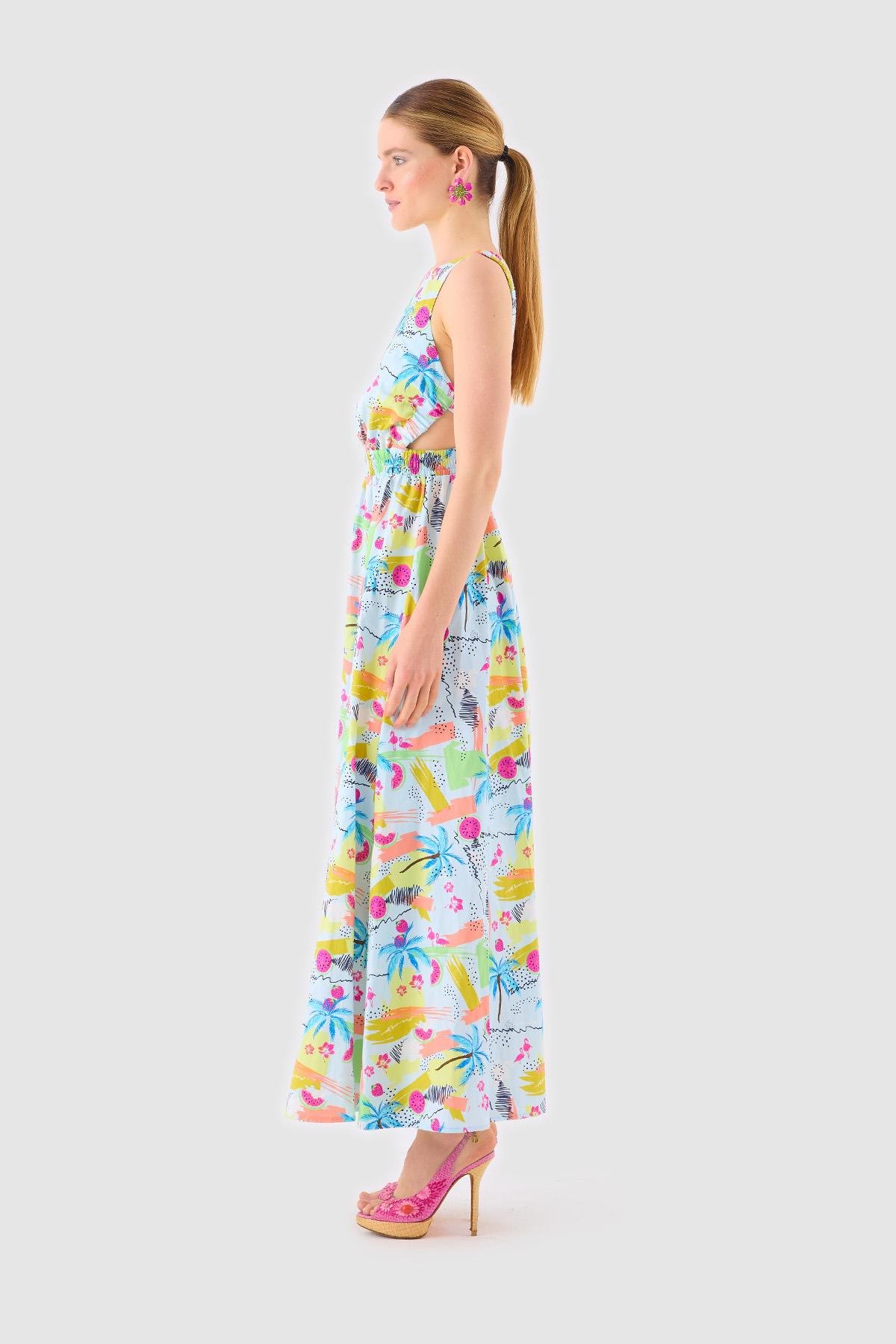 Palm Print Dress