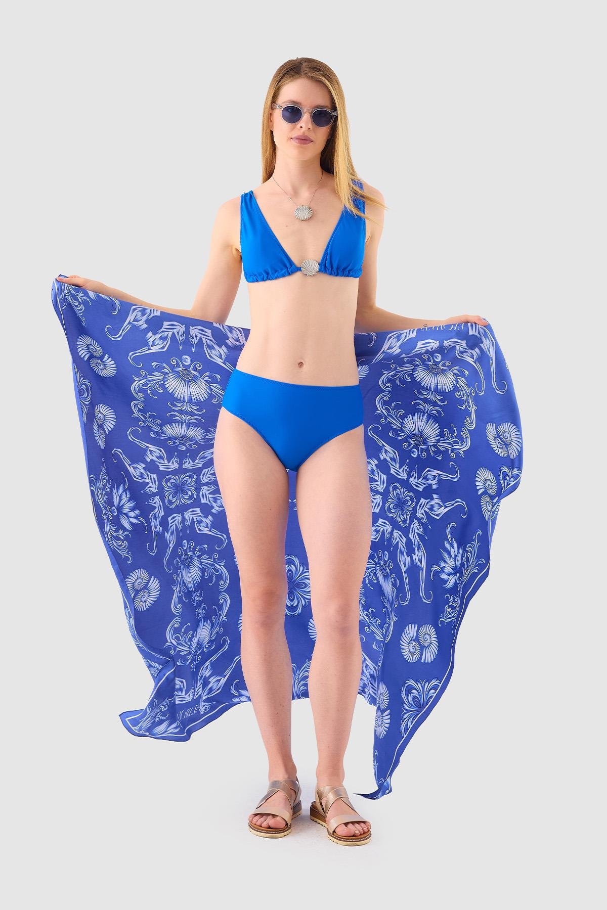 Sophisticated Blue Blanc Blue Pareo 