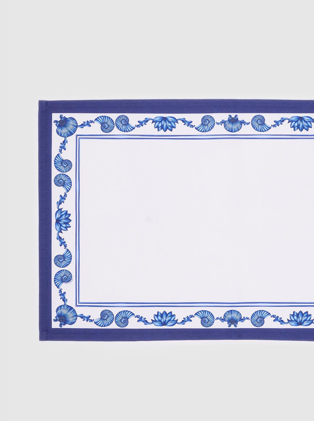 Sophisticated Blue Blanc Fabric Place Mat