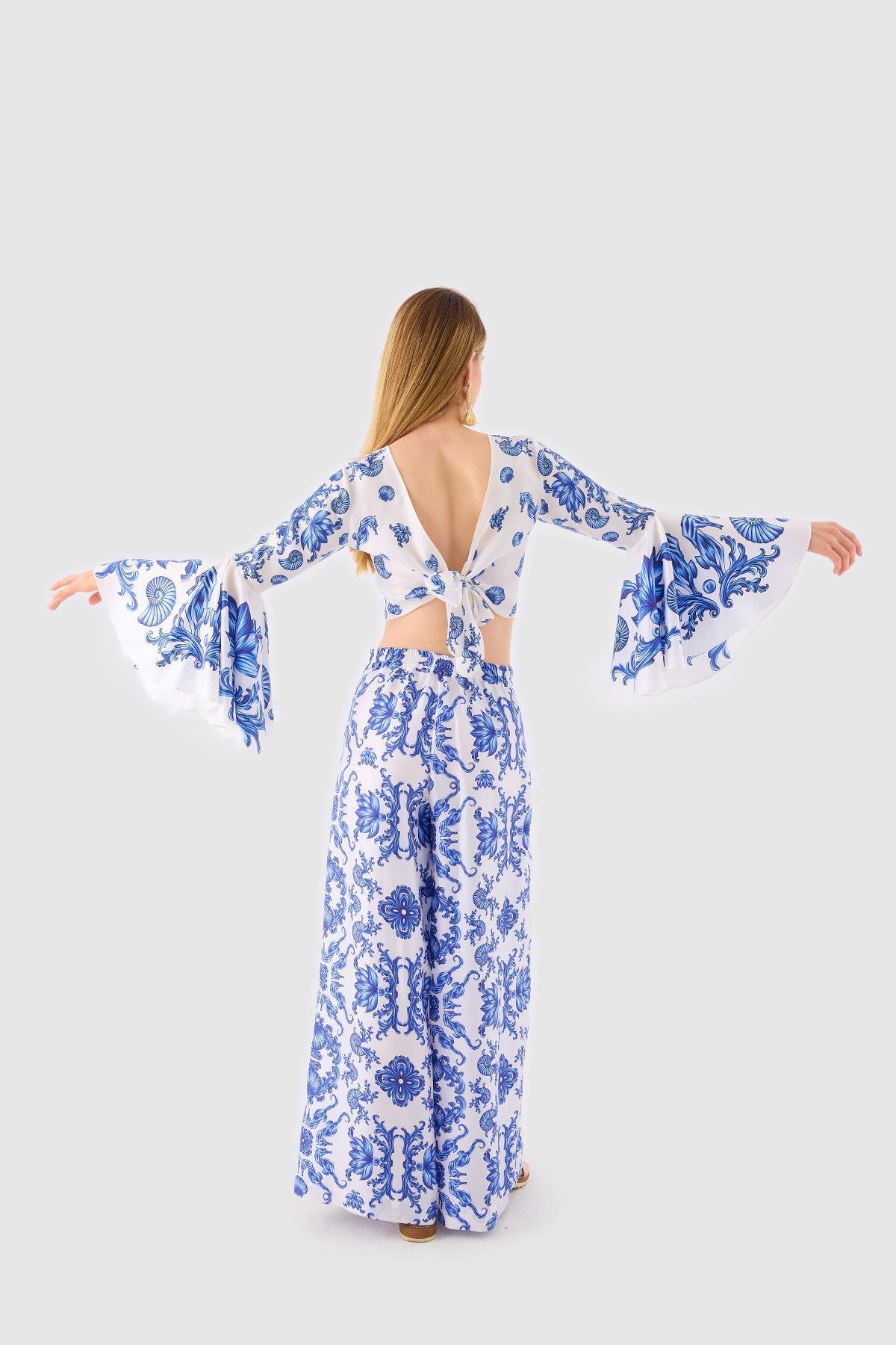 Sophisticated Blue Blanc Spanish Style Co-ord