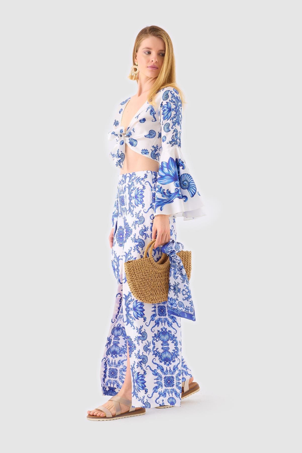 Sophisticated Blue Blanc Spanish Style Co-ord