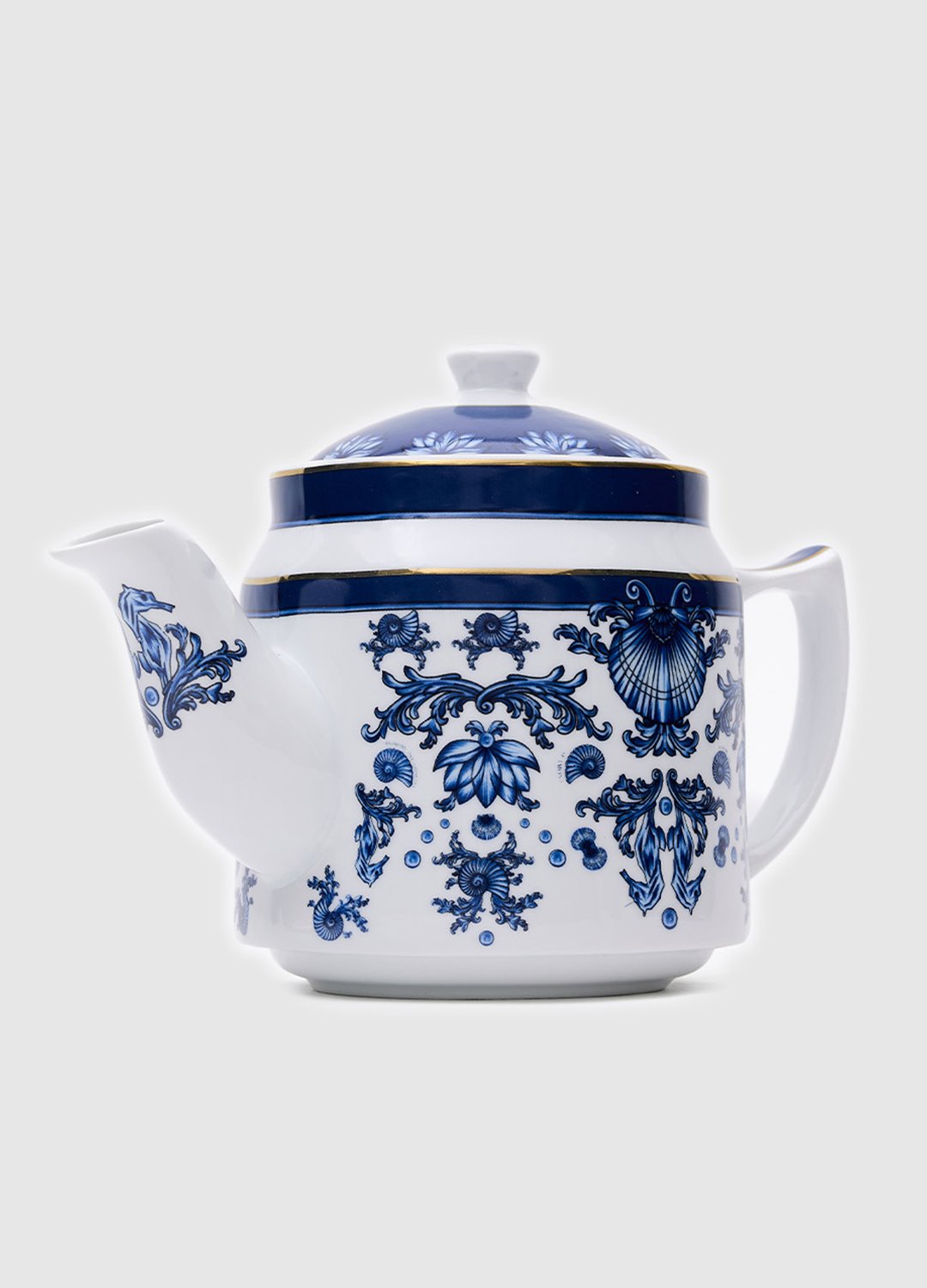 Sophisticated Blue Blanc Tea Pot 