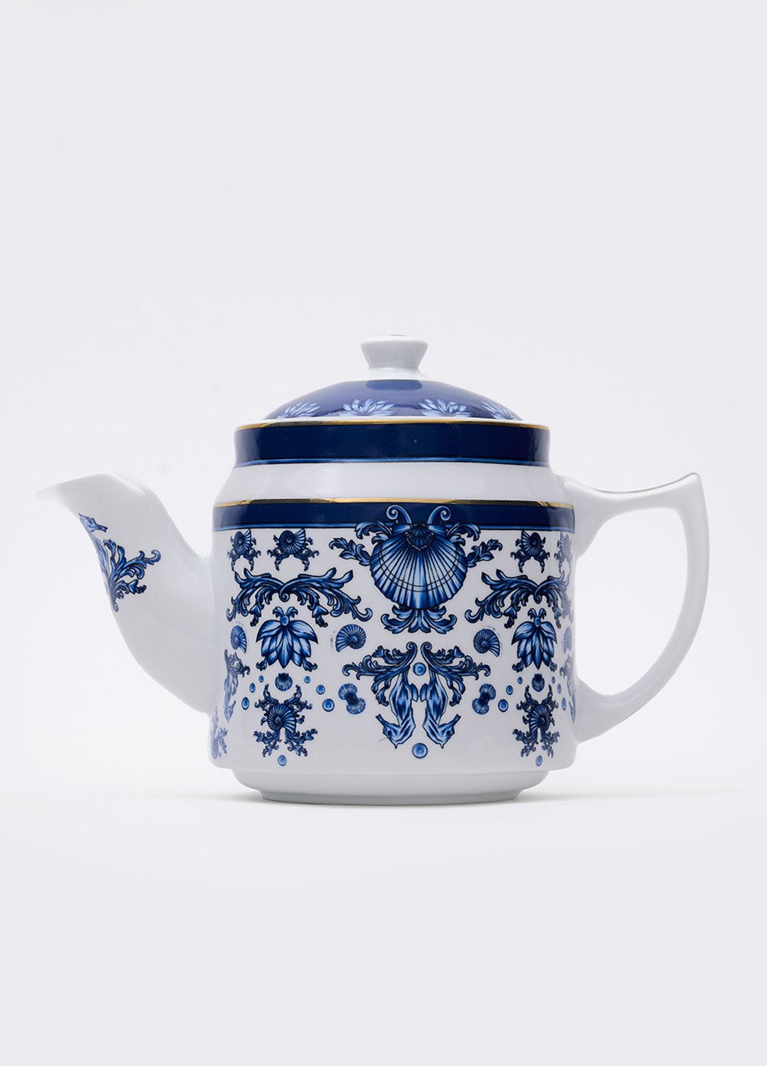 Sophisticated Blue Blanc Tea Pot 