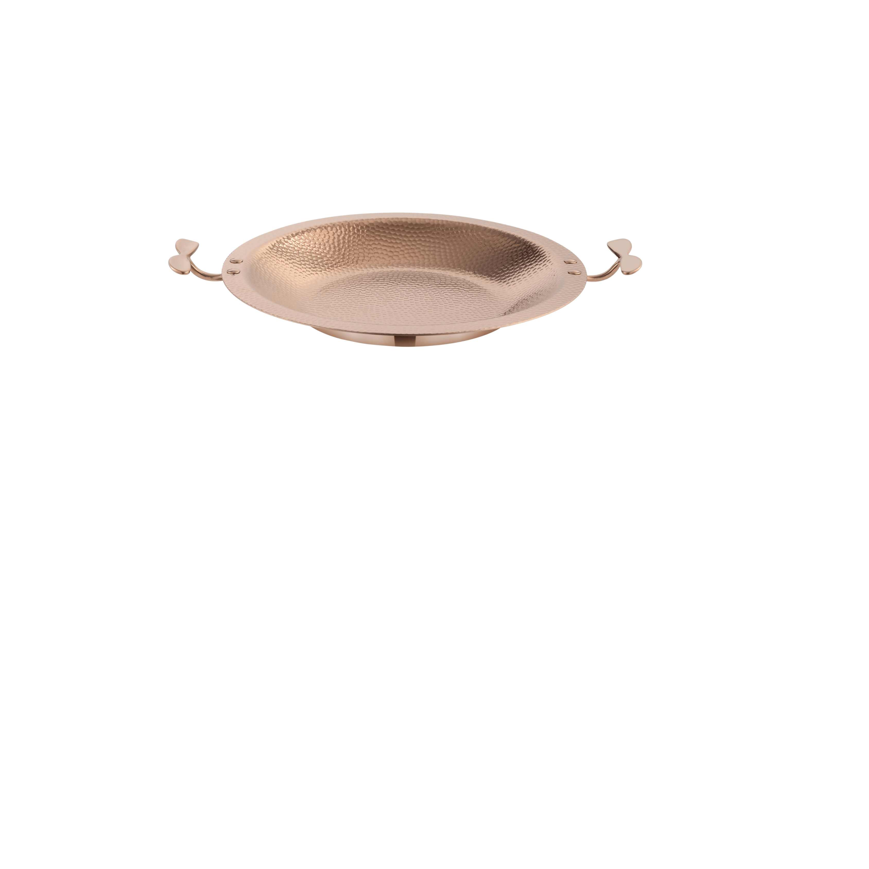 Çelik, Çekiç Desenli, Japon Tarzı Balık Başı  Tavası (Rose Altın Rengi) 35 cm