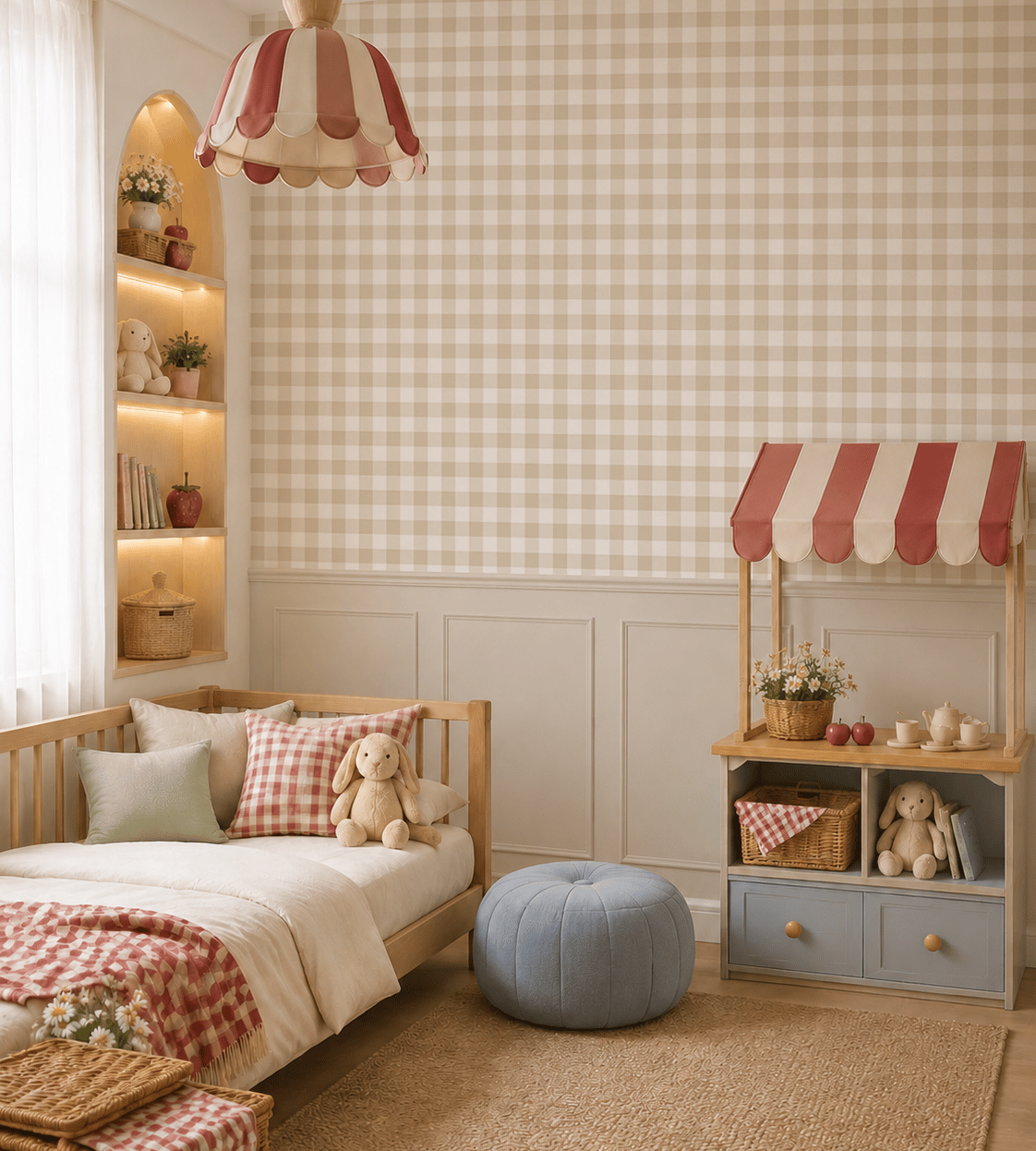 Bej Pötikare Desen Konsept Bebek & Çocuk Odası Duvar Kağıdı