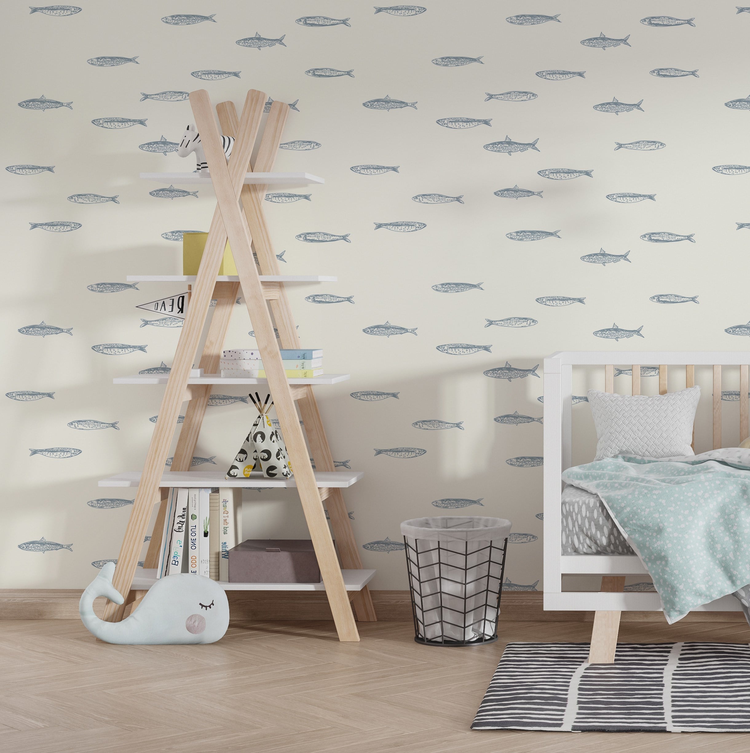 Kıyı Balıkları Soft Renk Sade Bebek & Çocuk Odası Duvar Kağıdı