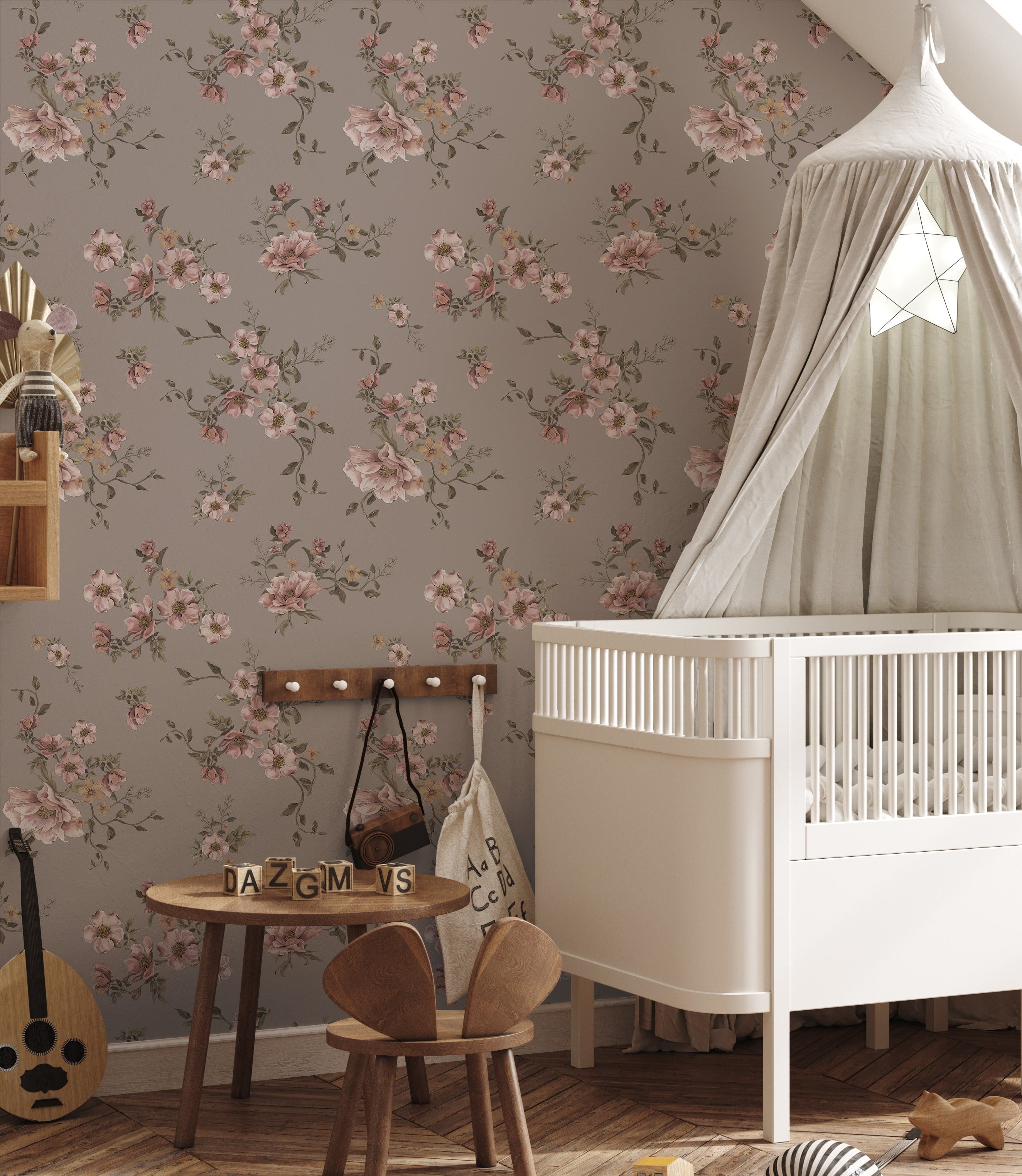 Pastel Pembe Çiçekler Soft Duvar Kağıdı