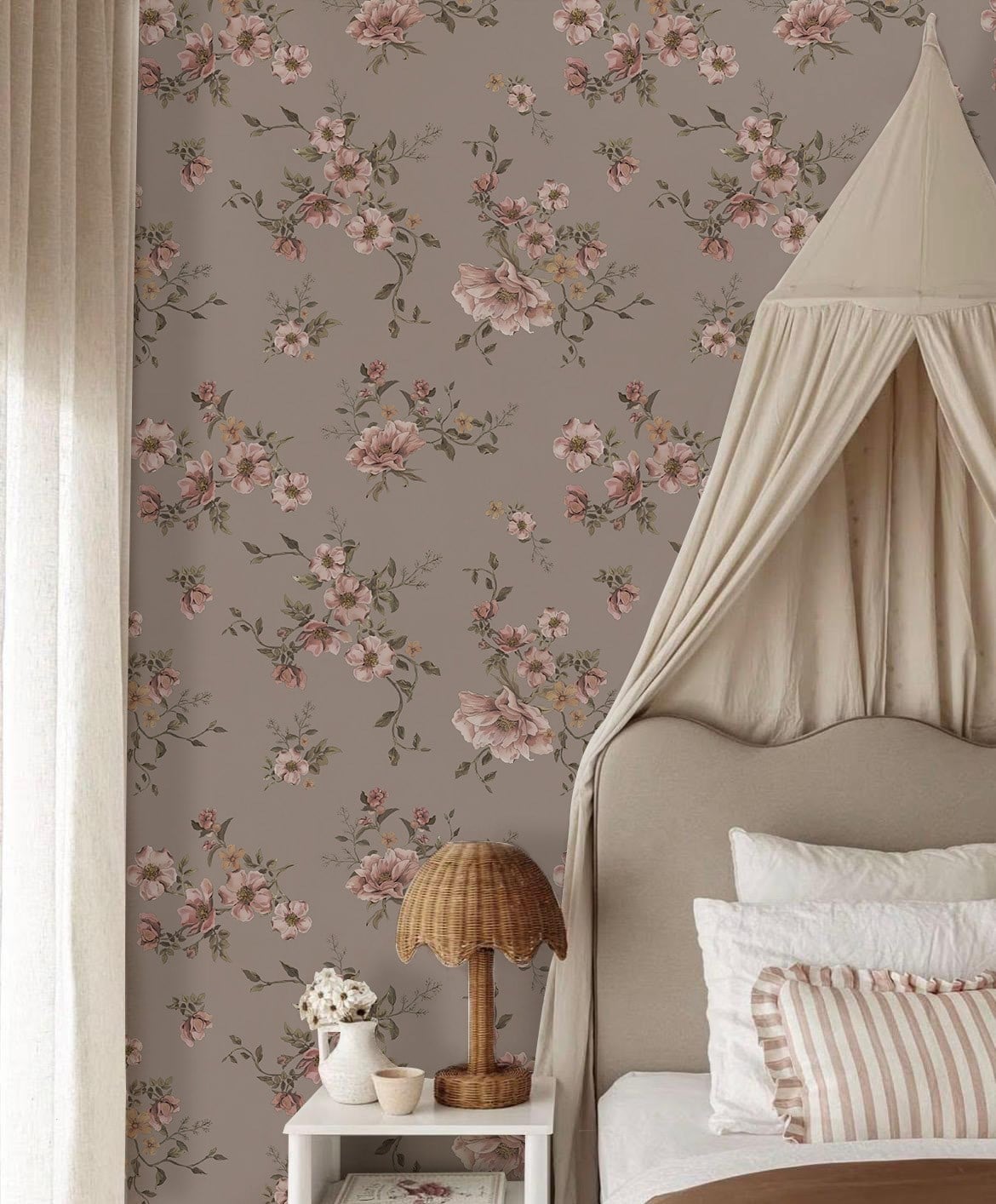 Pastel Pembe Çiçekler Soft Duvar Kağıdı