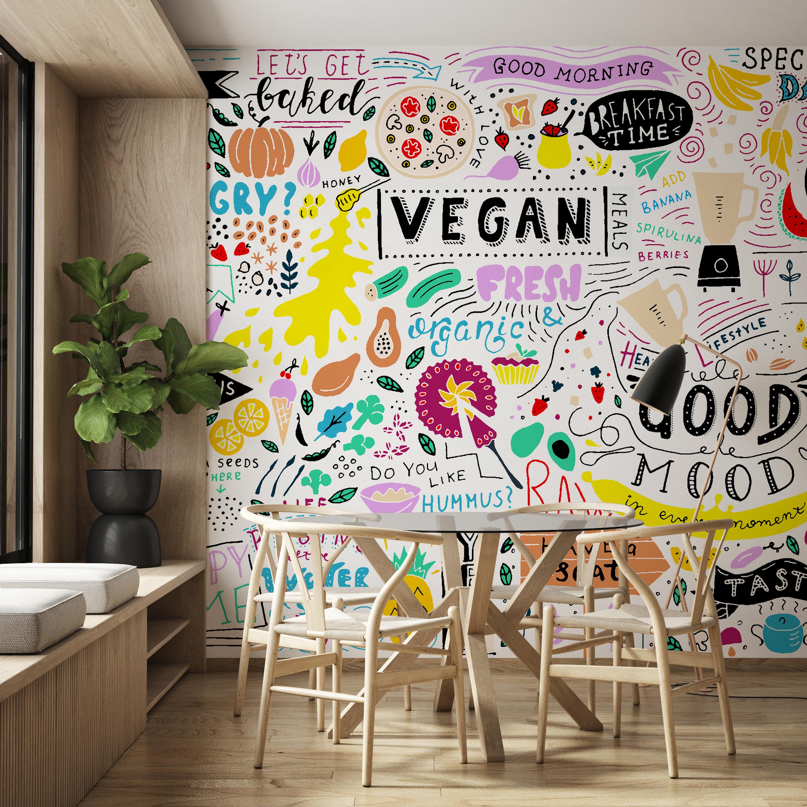 Vegan Yiyecekler Kafe Duvar Kağıdı