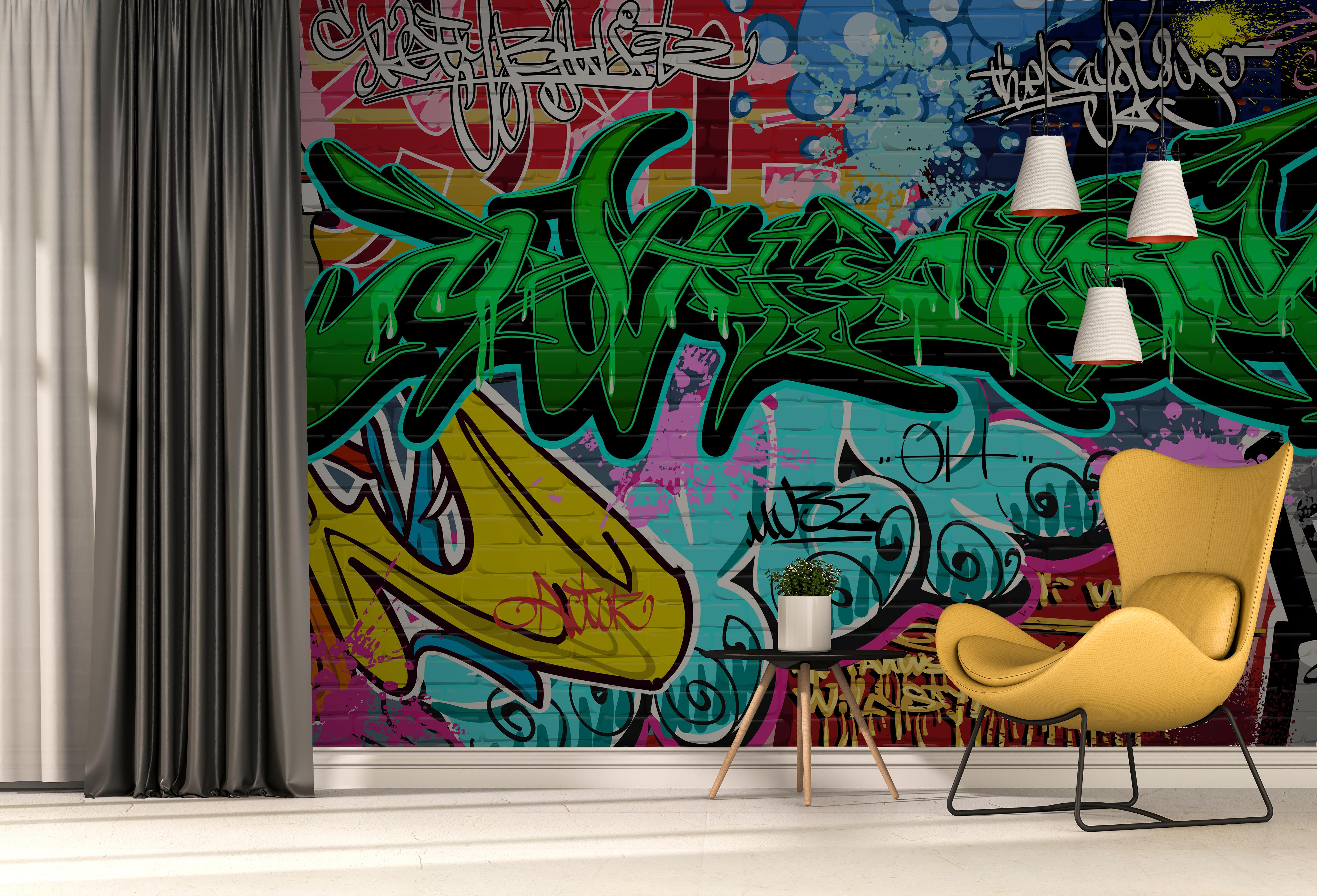 Yazı Graffiti Sanatsal Duvar Kağıdı