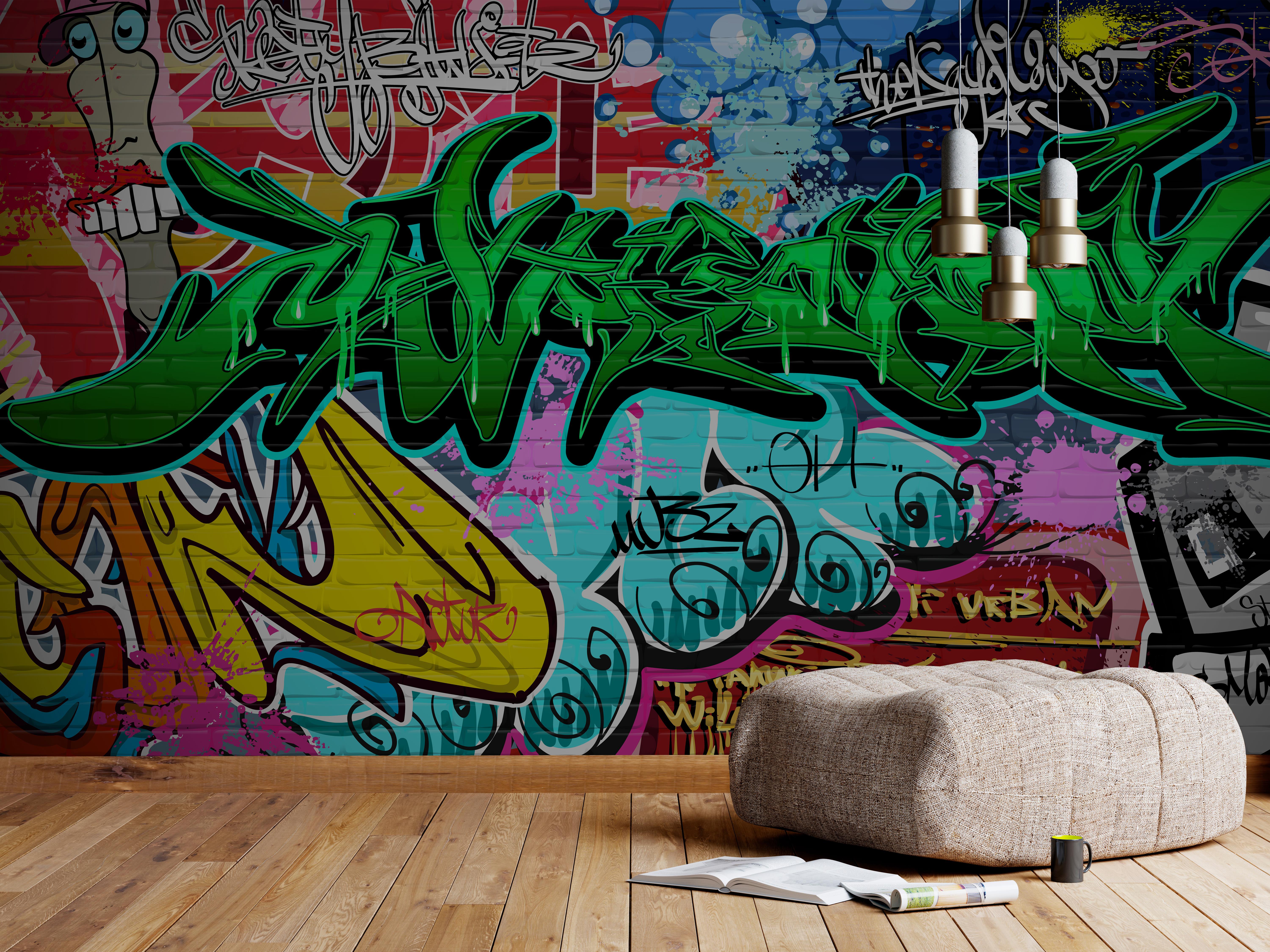 Yazı Graffiti Sanatsal Duvar Kağıdı