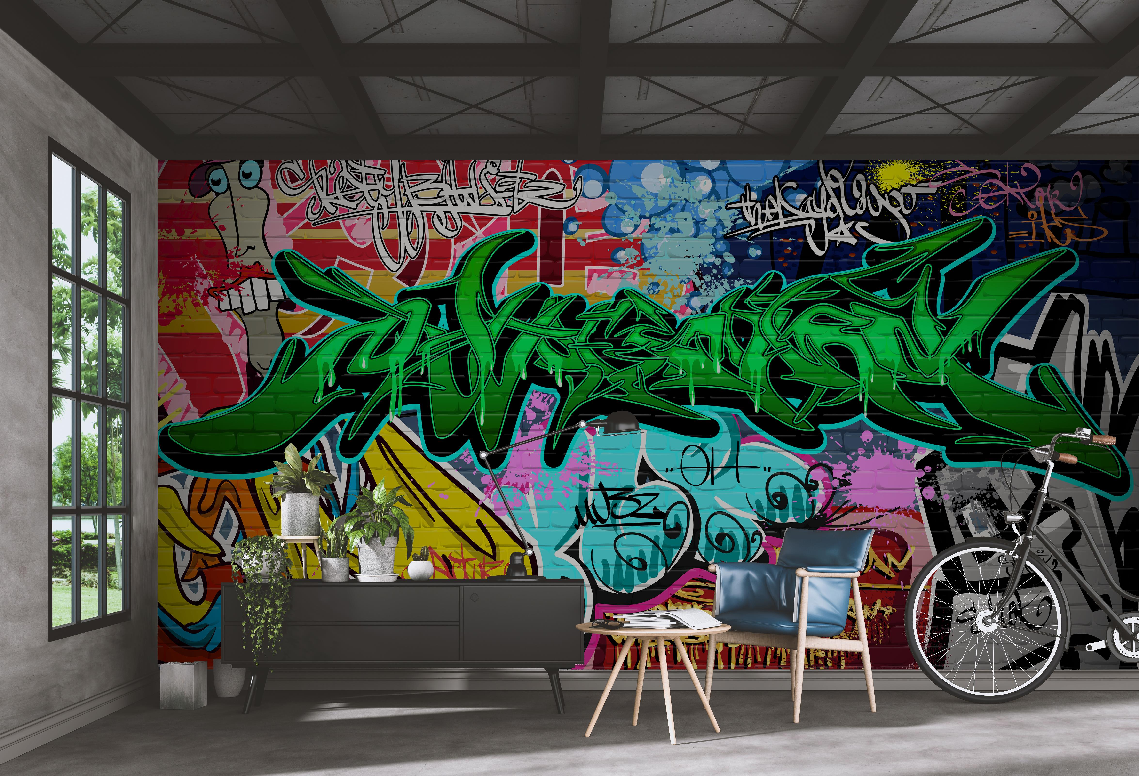 Yazı Graffiti Sanatsal Duvar Kağıdı
