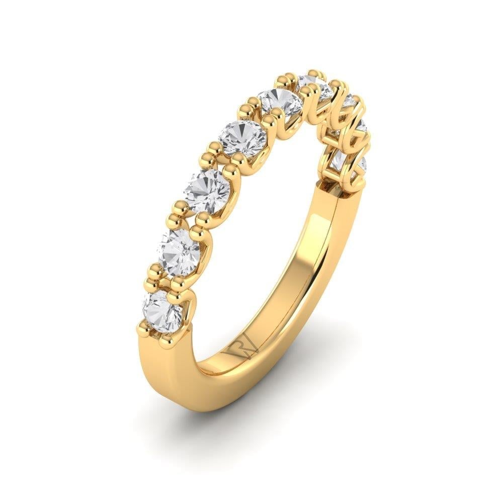 Alliances avec pierres Coeur Or Jaune Oxyde de Zirconium