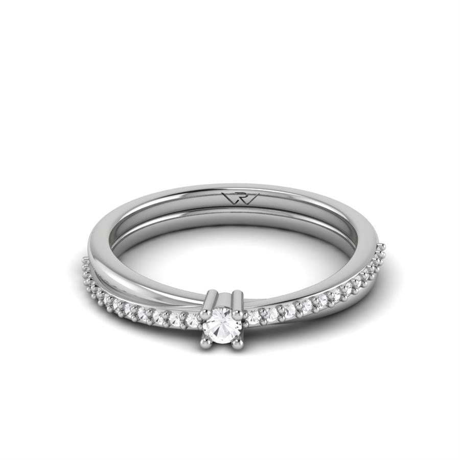 Alliances avec pierres femme Adriana Or Blanc