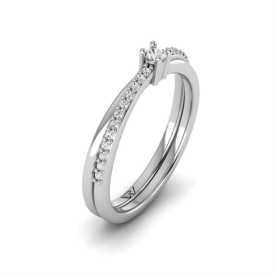 Alliances avec pierres femme Adriana Or Blanc
