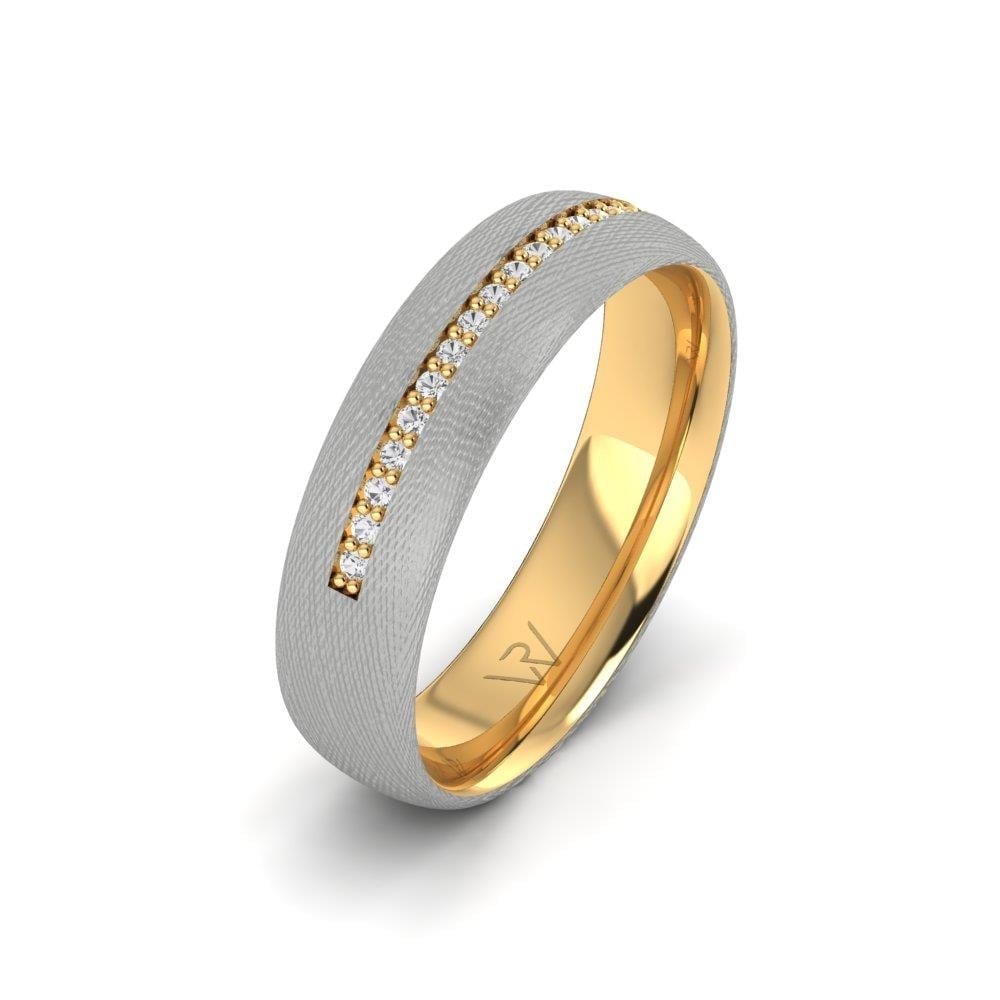 Alliances avec pierres femme Affinara Or Jaune et Blanc