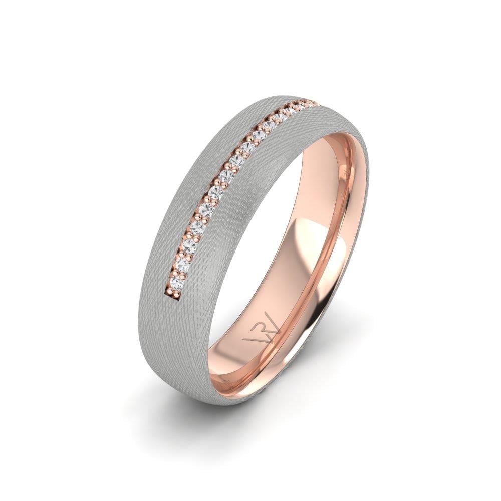 Alliances avec pierres femme Affinara Or Rose et Blanc