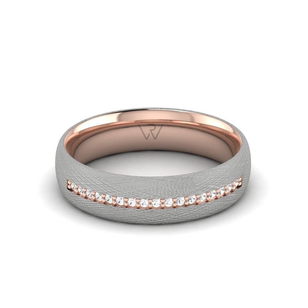 Alliances avec pierres femme Affinara Or Rose et Blanc