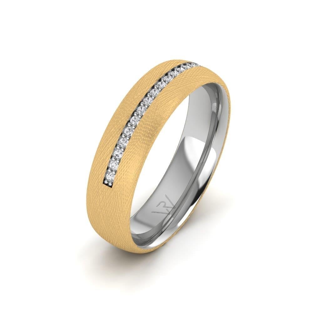 Alliances avec pierres femme Affinara Or Blanc et Jaune