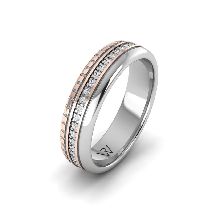 Alliances avec pierres femme Alluring World Or Rose Et Blanc