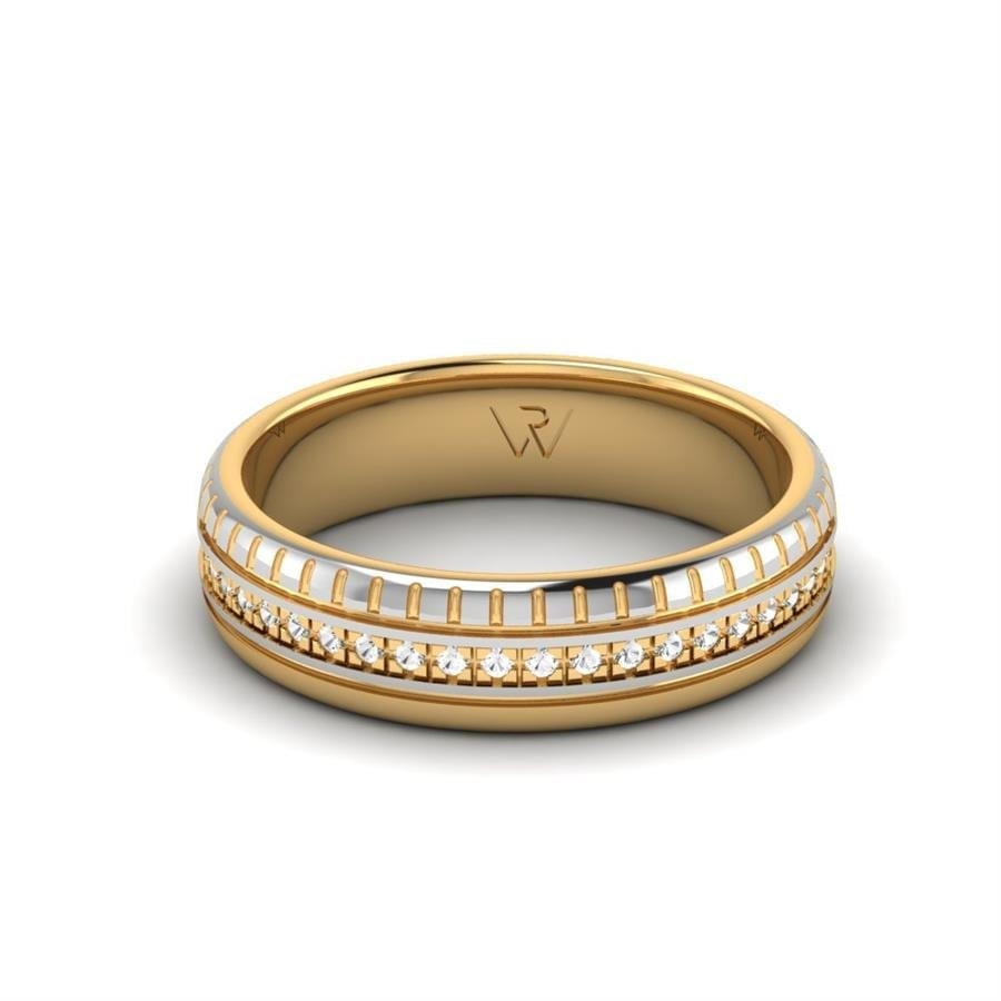 Alliances avec pierres femme Alluring World Or Jaune Et Blanc
