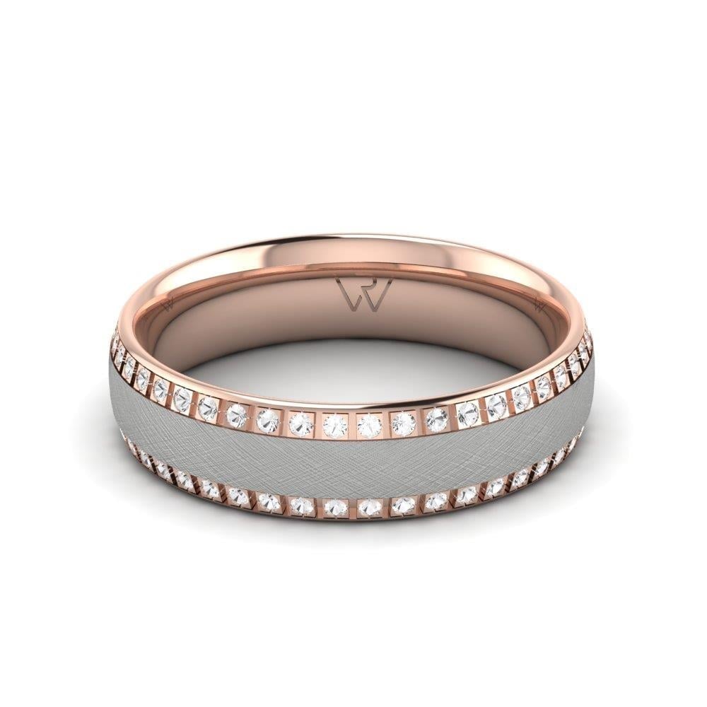 Alliances avec pierres femme Alygance Or Rose et Blanc Oxyde de Zirconium