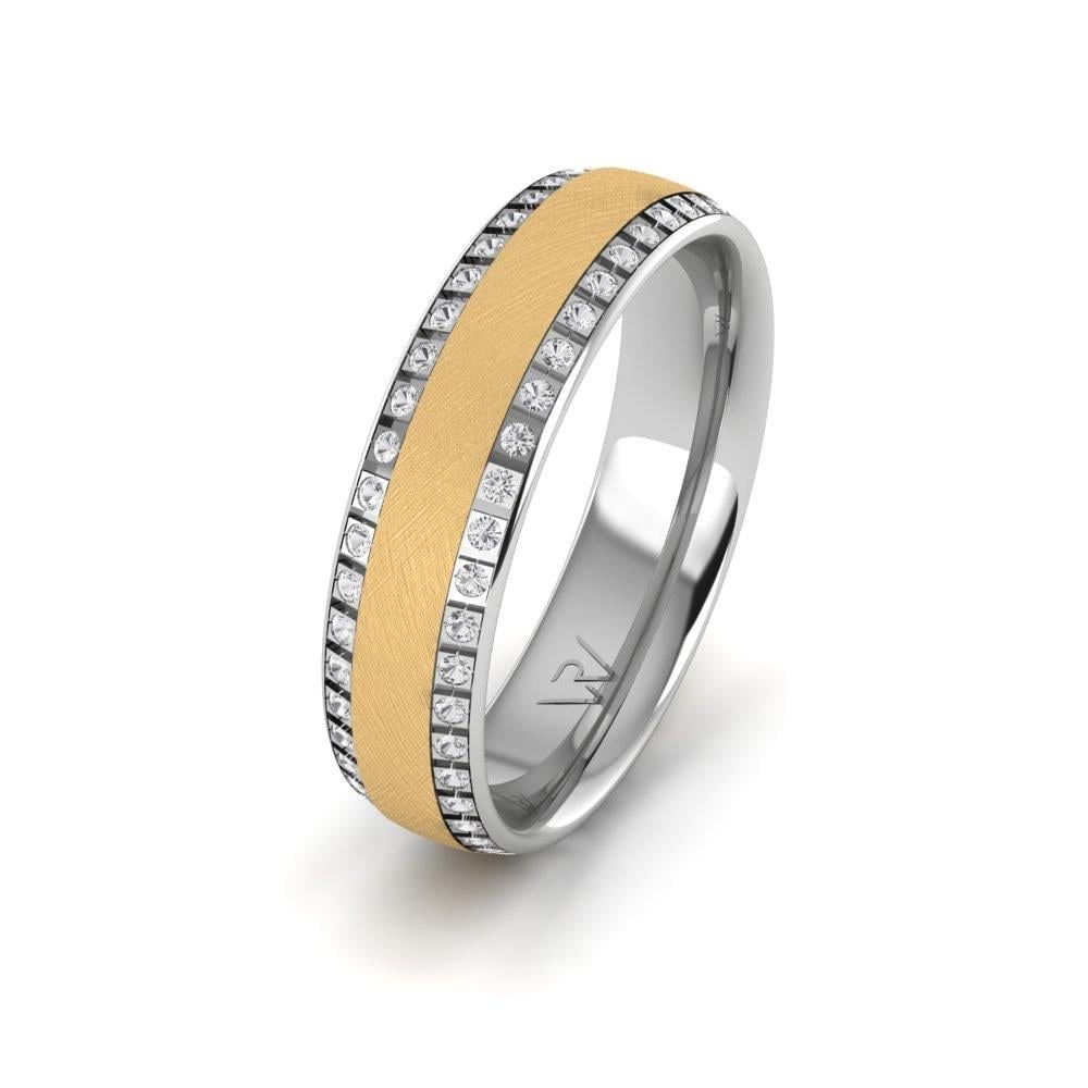 Alliances avec pierres femme Alygance Or Blanc et Jaune Oxyde de Zirconium