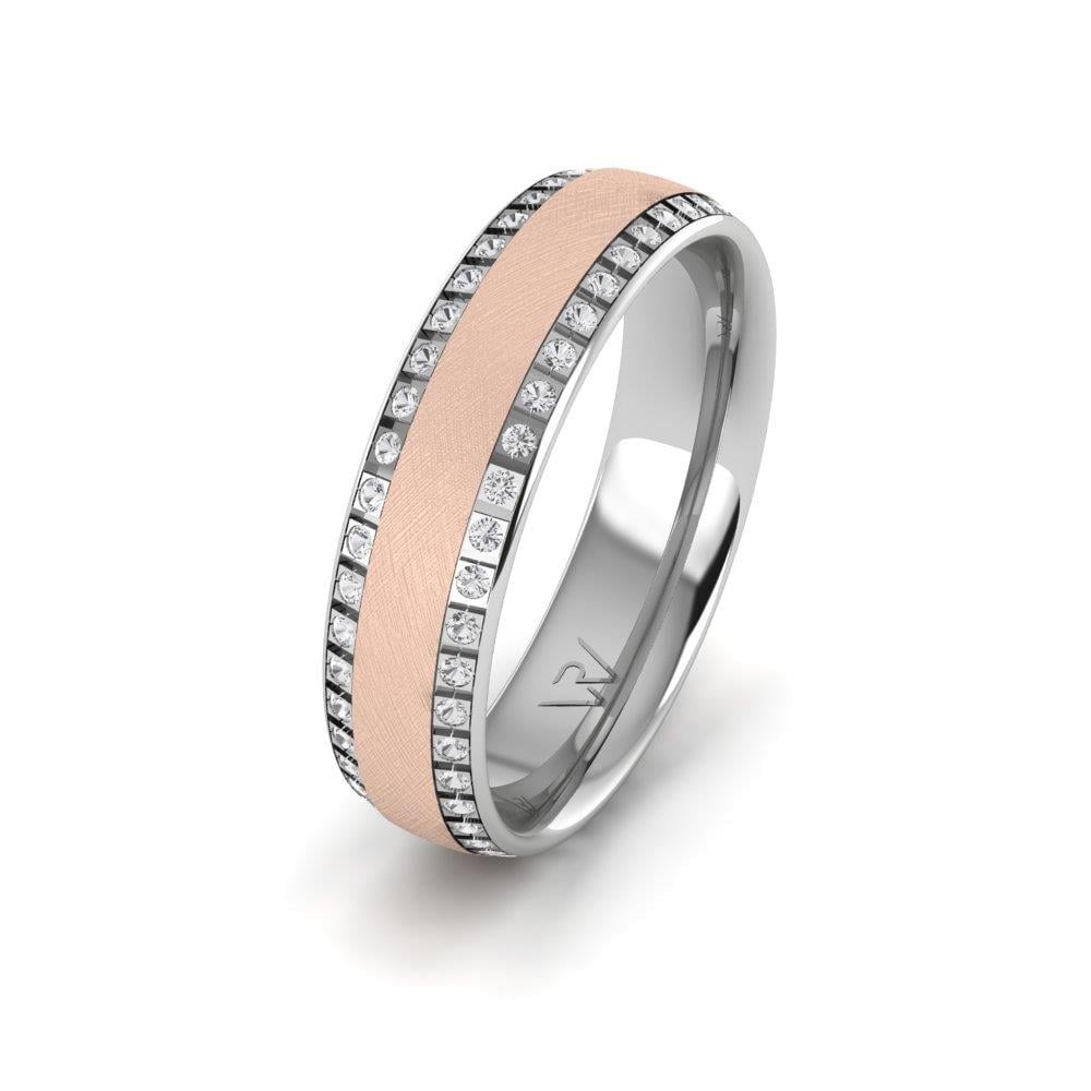 Alliances avec pierres femme Alygance Or Blanc et Rose Oxyde de Zirconium