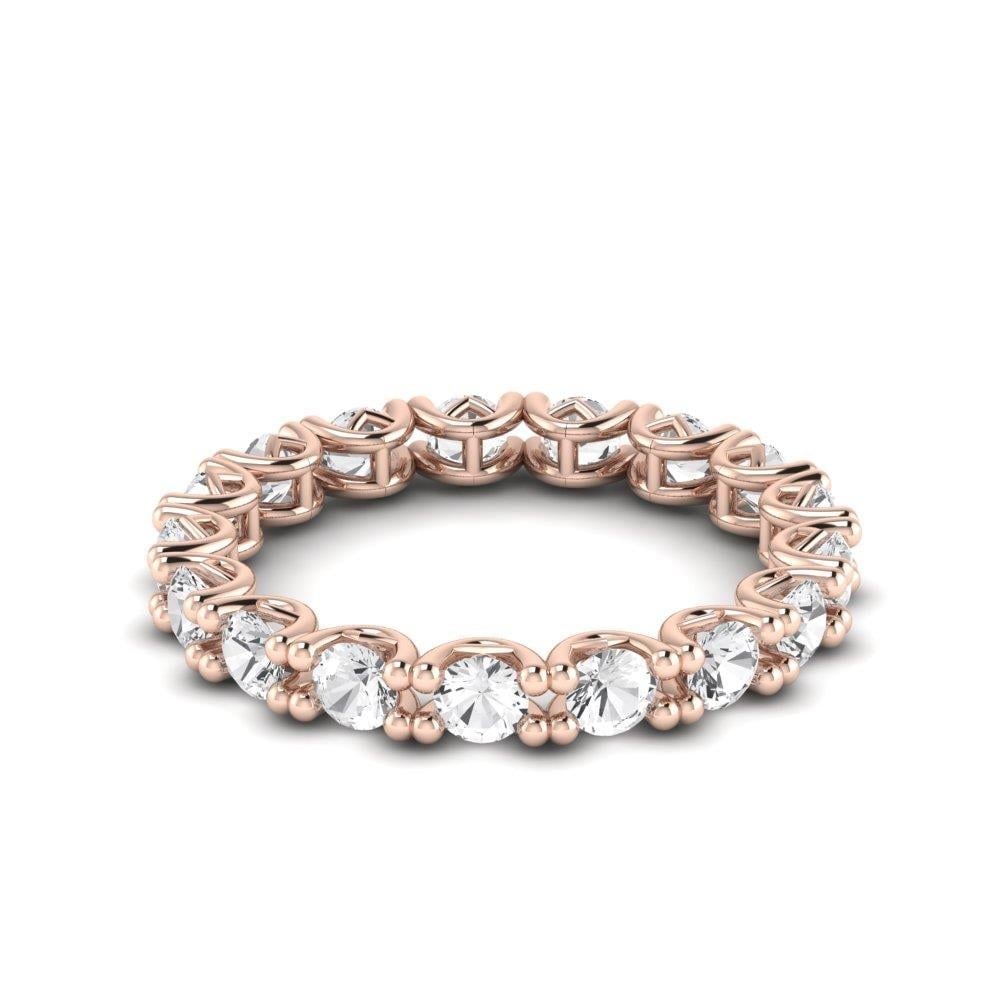 Alliances avec pierres femme Amour Or Rose Oxyde de Zirconium