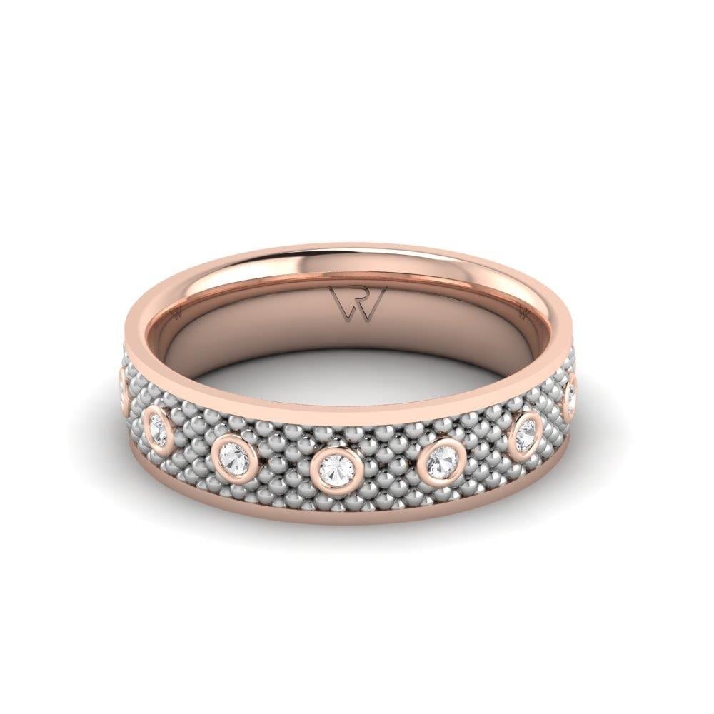 Alliances avec pierres femme Blissalia Or Rose et Blanc Oxyde de Zirconium