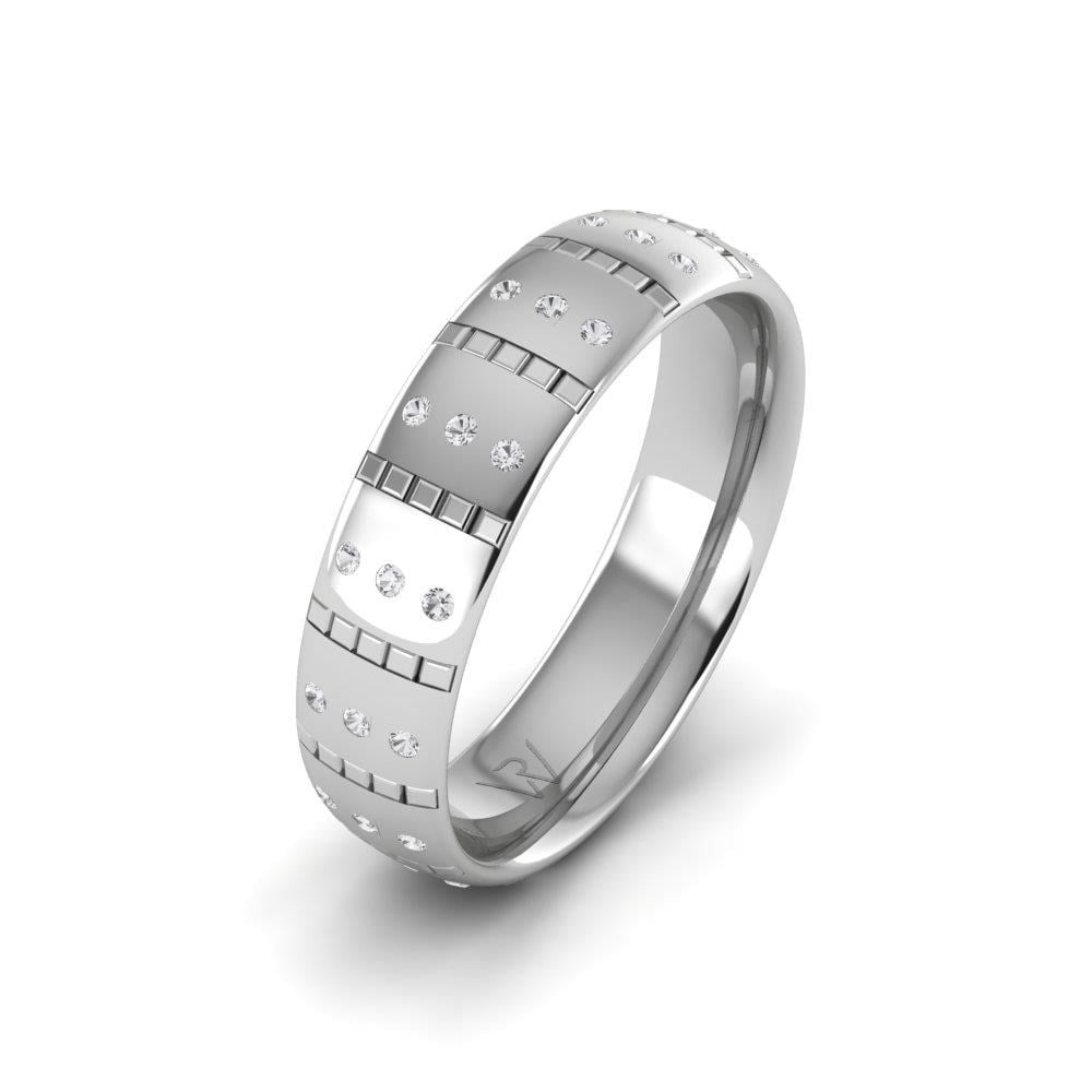 Alliances avec pierres femme Blissbond Or Blanc Oxyde de Zirconium