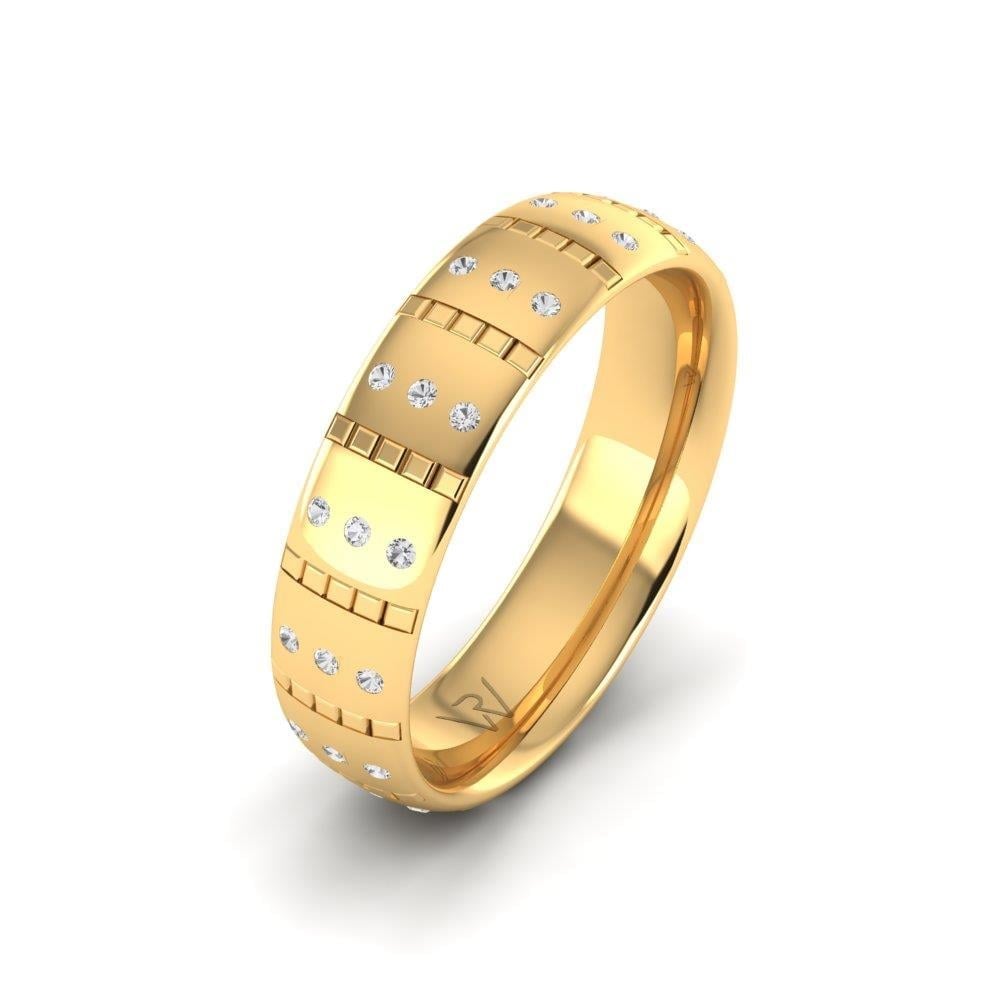 Alliances avec pierres femme Blissbond Or Jaune Oxyde de Zirconium