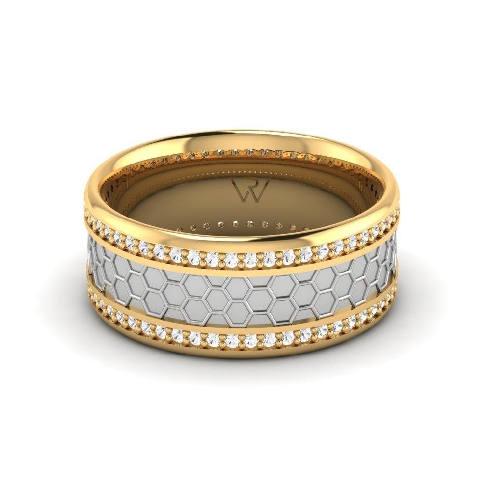 Alliances avec pierres femme Blissspin Or Jaune et Blanc Oxyde de Zirconium