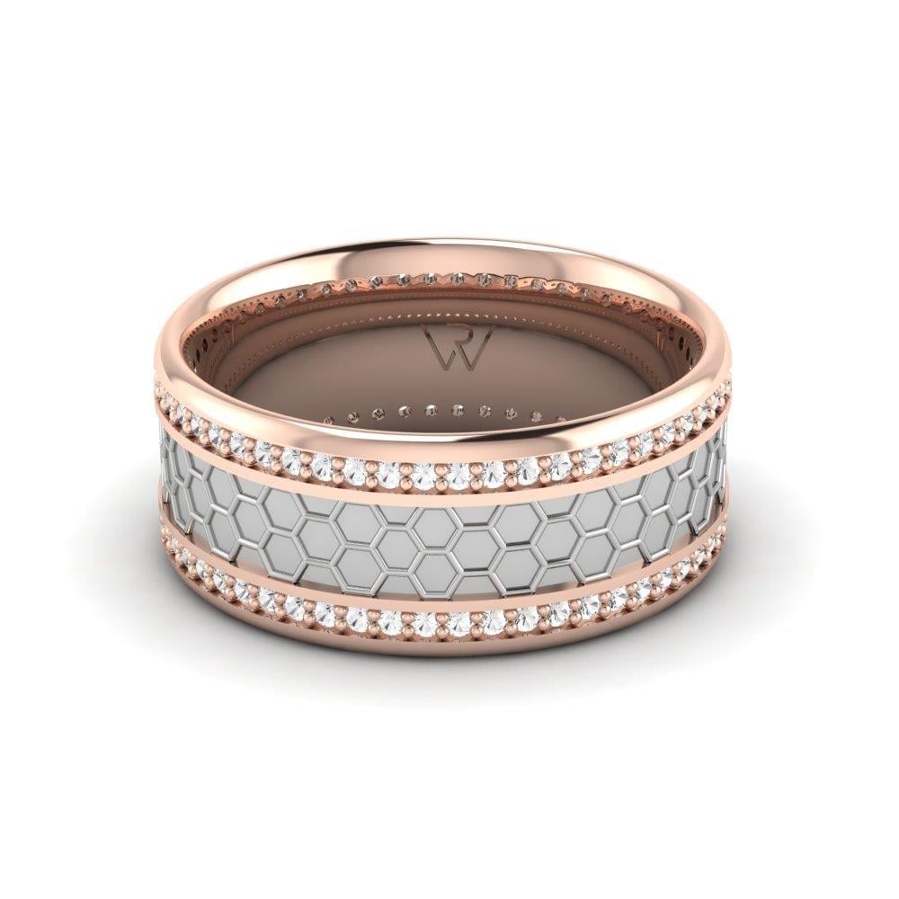 Alliances avec pierres femme Blissspin Or Rose et Blanc Oxyde de Zirconium