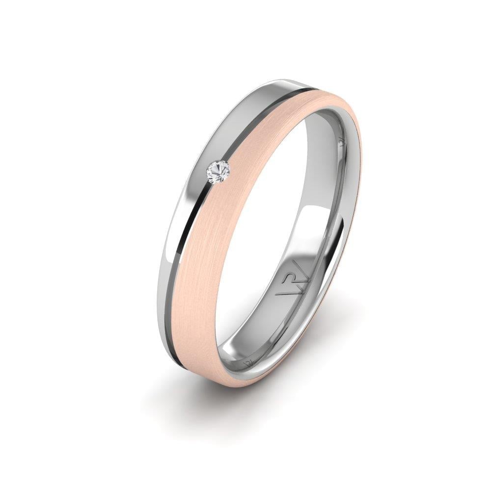 Alliances avec pierres femme Brillara Or Blanc et Rose Oxyde de Zirconium