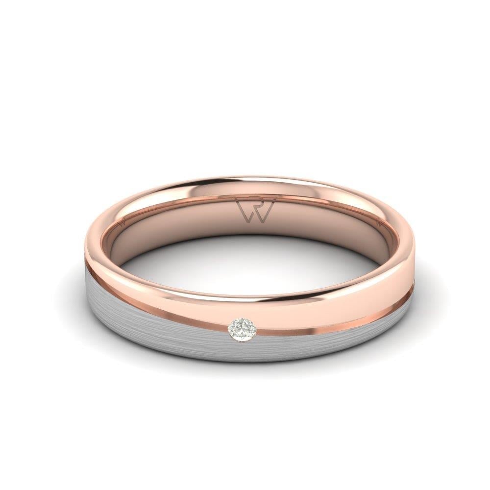 Alliances avec pierres femme Brillara Or Rose et Blanc Oxyde de Zirconium