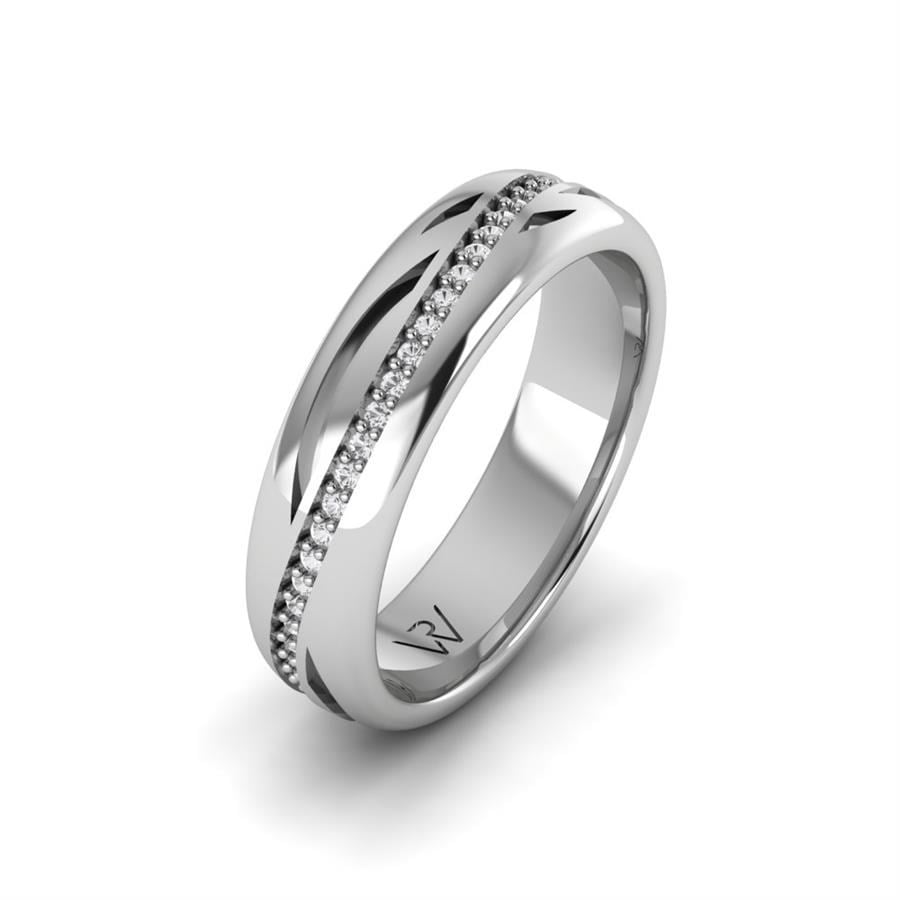 Alliances avec pierres femme Calia Or Blanc