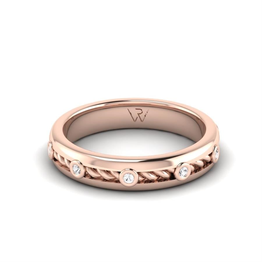 Alliances Avec Pierres Femme Chant Or Rose
