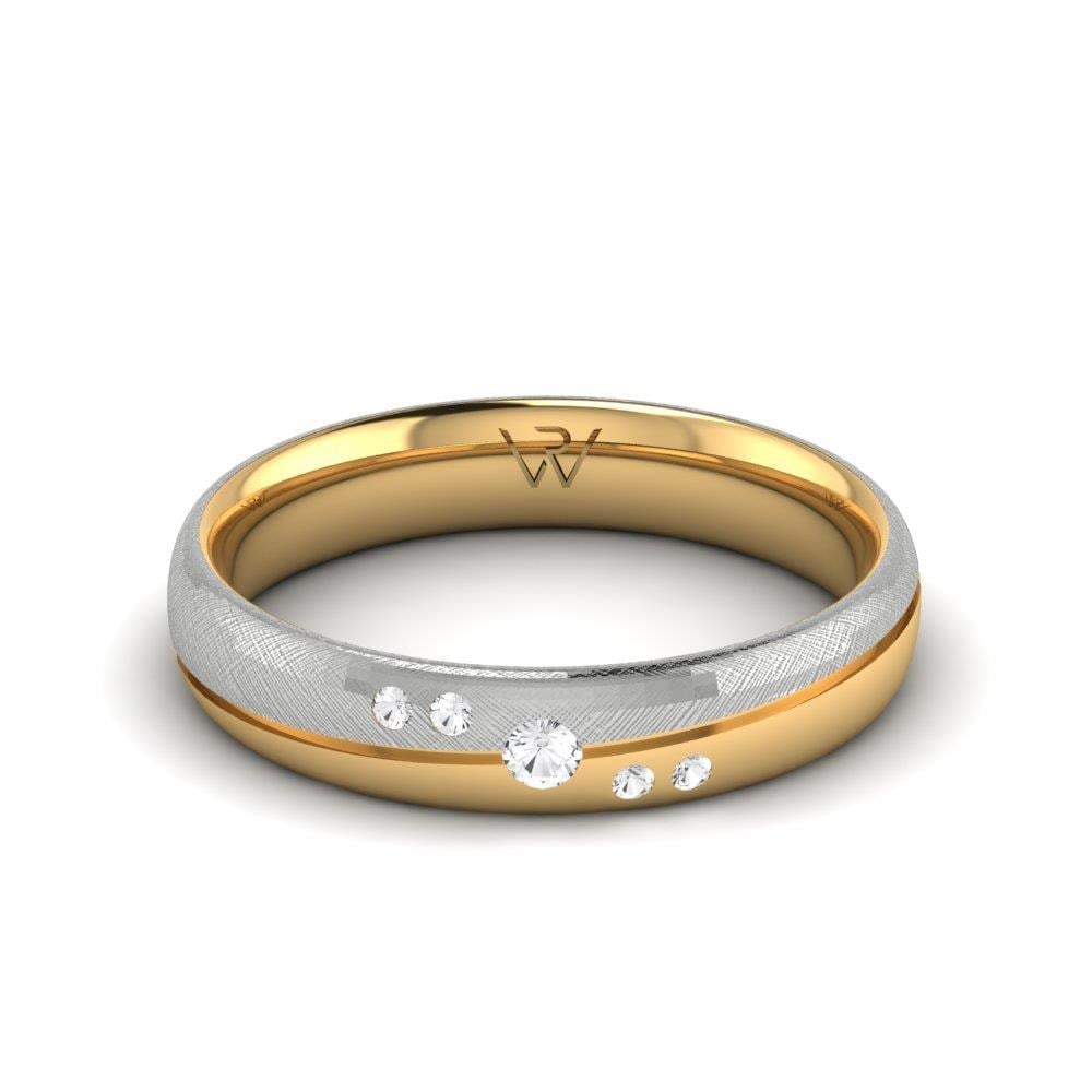 Alliances avec pierres femme Cherishcarve Or Blanc et Jaune Oxyde de Zirconium