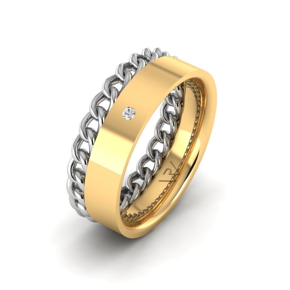 Alliances avec pierres femme Devotiondazzle Or Jaune et Blanc Oxyde de Zirconium