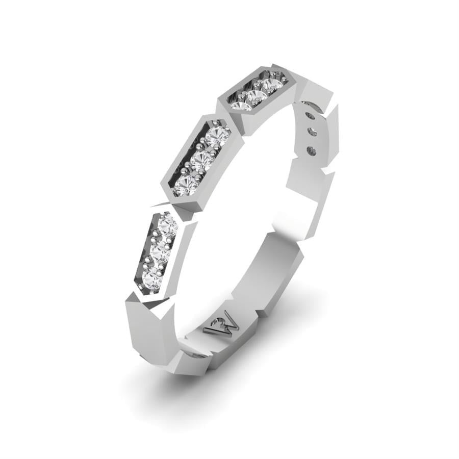 Alliances Avec Pierres Femme Douceurine Or Blanc