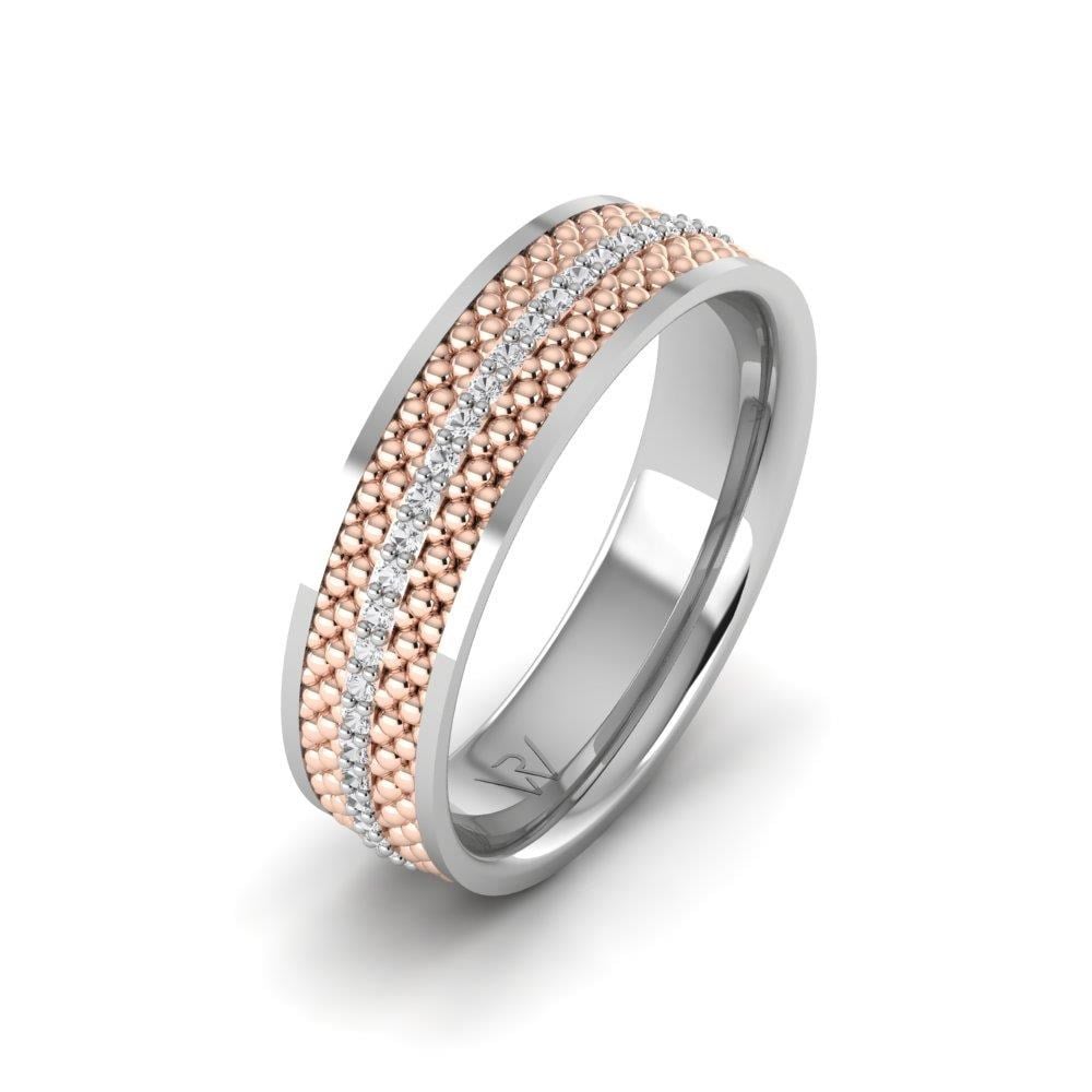 Alliances avec pierres femme Dreamance Or Blanc et Rose Oxyde de Zirconium