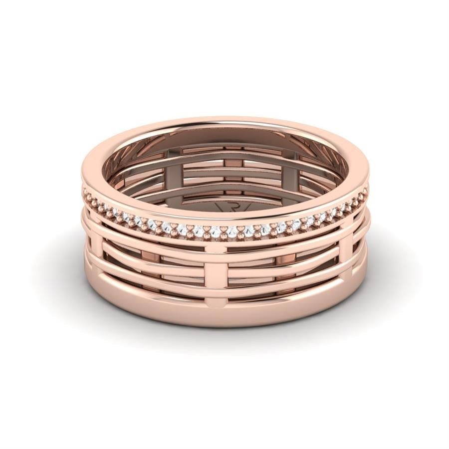 Alliances avec pierres femme Elisabeth Or Rose